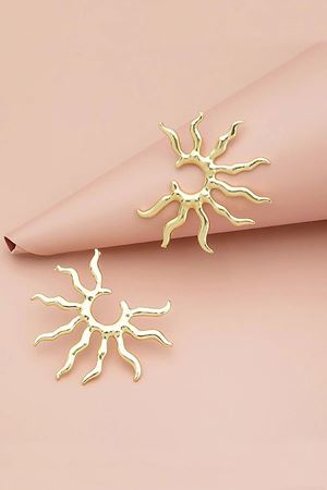 Güneş Figürlü Altın Renk Küpe