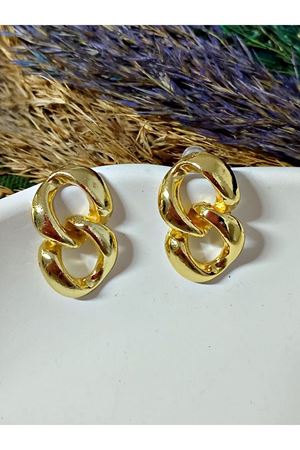 Gold Zincir Model Şık Kadın  Küpe