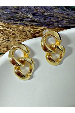 Gold Zincir Model Şık Kadın  Küpe
