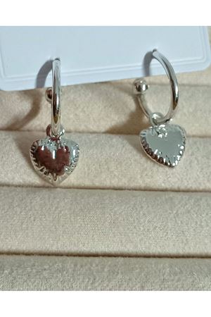 Gümüş  Halka Kalp Sallantılı Kadın Küpe