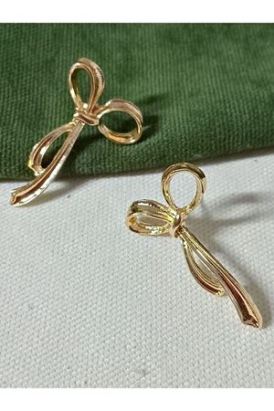 Gold Fiyonk Tasarım Kadın Küpe