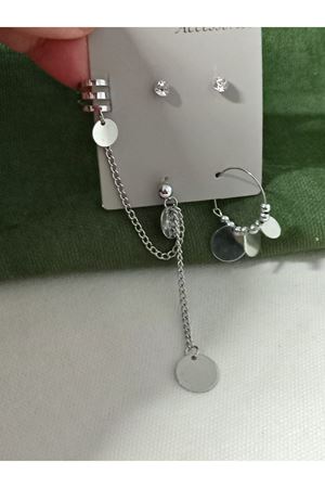 Gümüş Top Kıkırdak Sallantılı Uzun Şık Küpe