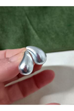 Mat Gümüş Mini Boy Damla  Kadın Küpe