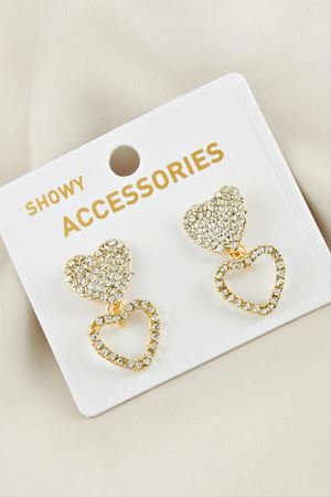 Kalp Tasarim Sallantılı Zirkon Taşlı Şık Küpe