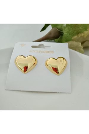 Kalp Görünümlü Gold Küpe