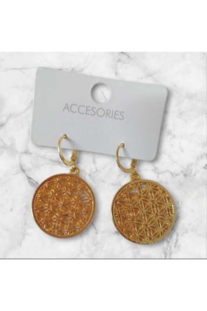 Gold Osmanlı Motifli Tasarım Sallantılı Kadın Küpe