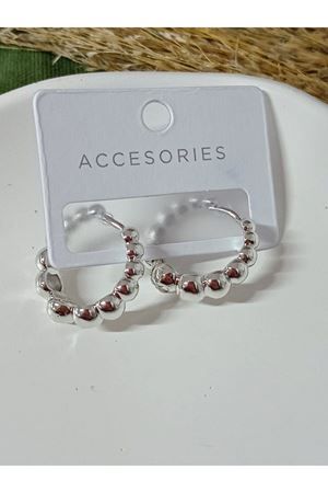 Gümüş Topçuklu Halka Marka Küçük Kadın Küpe