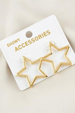 Gold Yıldız Şekilli Kadın Küpe (3CM)