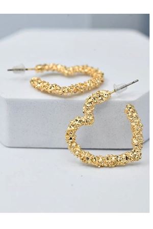 Gold  Kalp Model Şık Halka Küpe