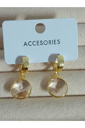 Beyaz Taşlı Yuvarlak Zamansız Kurtarıcı  Şık Kadın Küpe