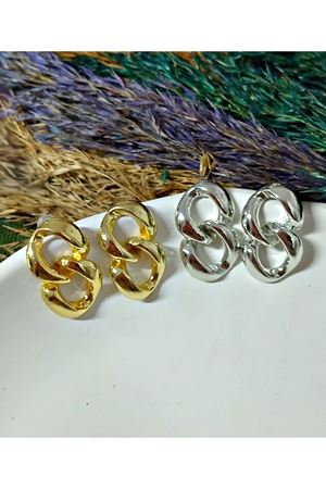 Gümüş Renk Zincir Model Şık Kadın  Küpe