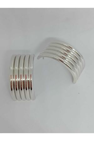 Gümüş Çelik Çoklu Görünümlü Büyük Küpe