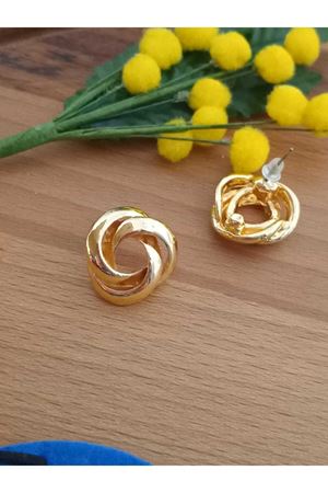 Gold Modern Tasarım Kadın Küpe