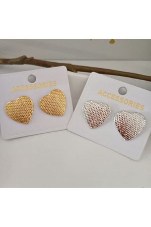 Gold Kalp Model Dokulu Kadın Küpe