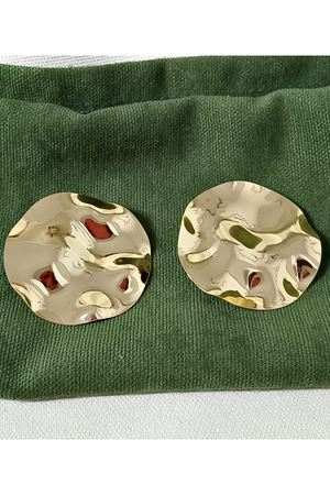 Gold Büyük Yuvarlak Şık Çok Haiffi Kadın Küpe