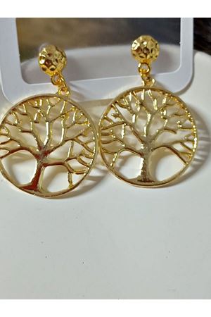 Gold Hayat Ağacı Sallantılı Büyük Kadın Küpe