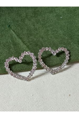 Gümüş Taşlı Kalp Zirkon Şık Kadın Küpe