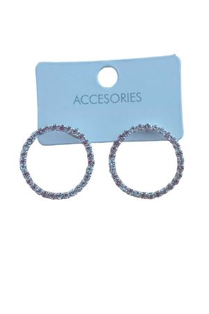 Kristal Taşlı Halka Kadın Abiye Küpe Çap.2,5cm