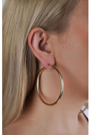 Gold Boru Halka 4cm Kadın Küpe 1 Çift