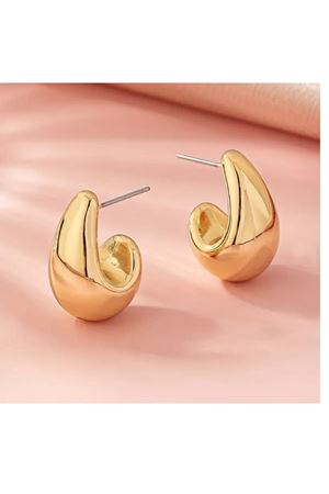 Gold  Damla C Şeklinde Kadın Küpe