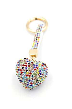 Taşlı Kalp Çanta Süsü Aksesuarı Anahtarlık, Araba Süsü,Çanta charmı