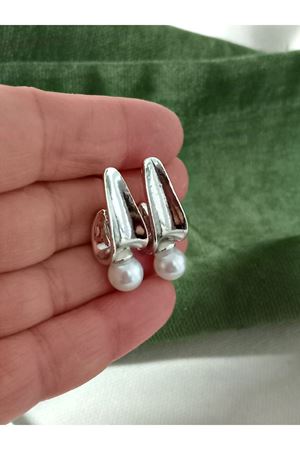 Gümüş İncili Şık Kadın Küpe