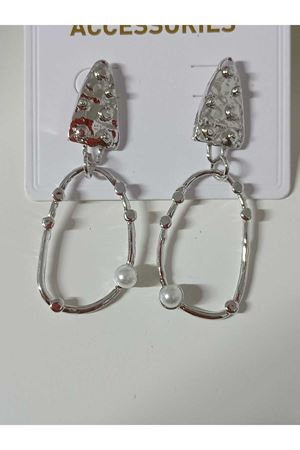 Gümüş incili Modern Tasarım Büyük Kadın Küpe