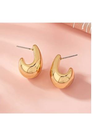 Gold  Damla C Şeklinde Kadın Küpe