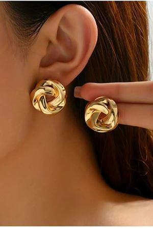 Gold Modern Tasarım Kadın Küpe