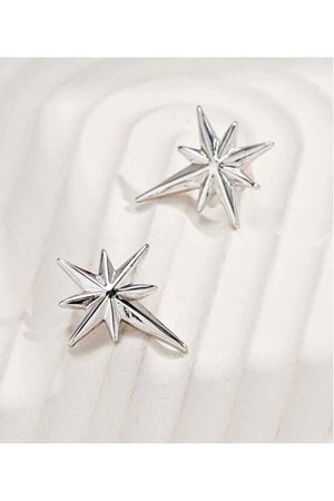 Gümüş Kuzey Yıldızı Tasarım Kadın Küpe (3CM)
