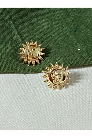 Gold Güneş Şekilli  Kadın Küpe