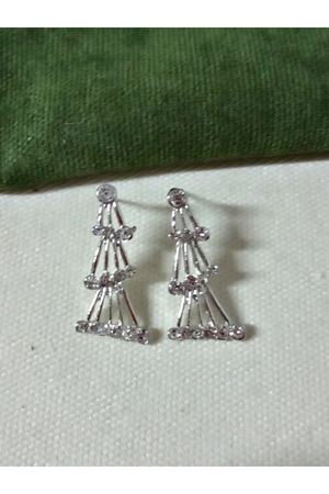 Gümüş Taşlı Tasarım Küçük Kadın Küpe