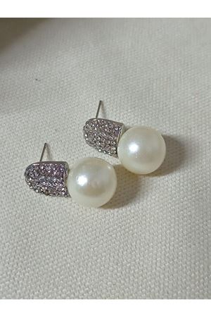Gümüş Taşlı Mineli İnci Şık Kadın Küpe