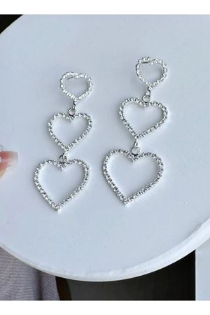 Kalp Tasarım Zirkon Taşlı Tasarım Kadın Küpe