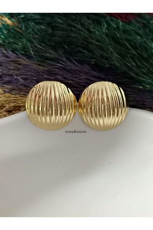 Gold Yuvarlak İçİ Boş Kadın Küpe