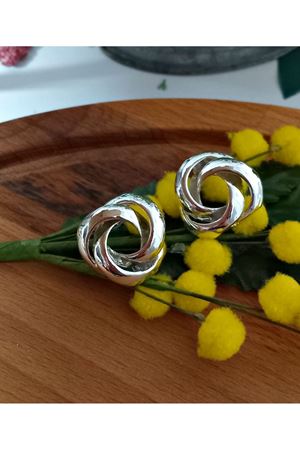 Gümüş Modern Tasarım Kadın Küpe