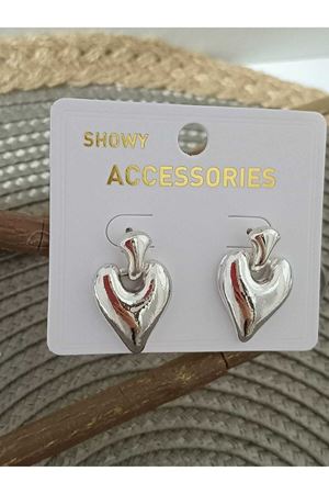 Gümüş Kalp Tasarım Kadın Küpe