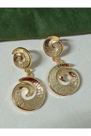 Gold Sallantılı Trend Şık  Kadın Küpe