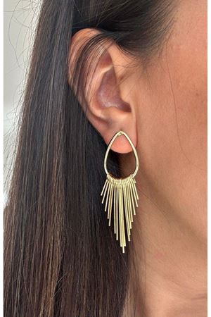 Gold Çubuklu Havalı Sallantılı Küpe