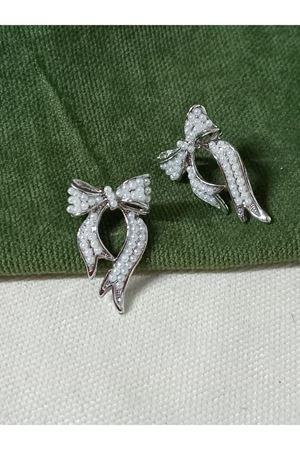 Gümüş İncili Fiyonk Tasarım Kadın Küpe