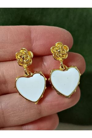 Gold Mineli Kalp Sallantılı Şık Kadın Küpe