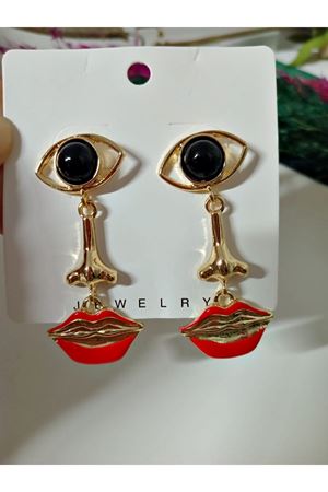 Göz Burun Dudak Gold Kadın Küpe