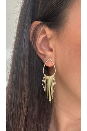 Gold Çubuklu Havalı Sallantılı Küpe