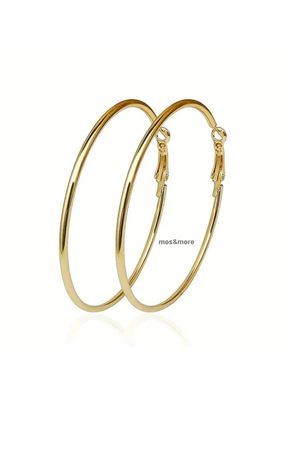 Gold 7cm Maxi boy Boy Halka Kadın Küpe