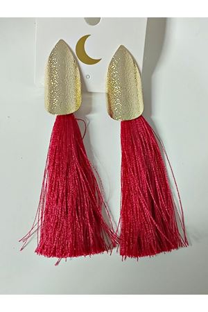 Gold  Tasarım Uzun Şık Marka Püskül Kadın Küpe