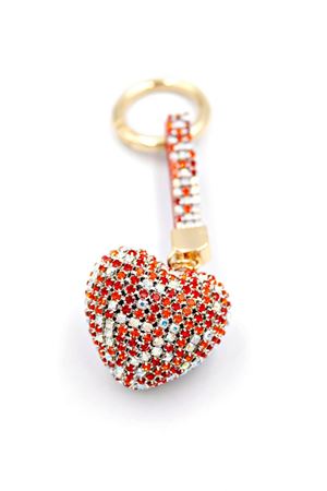 Taşlı Kalp Çanta Süsü Aksesuarı Anahtarlık, Araba Süsü,Çanta charmı