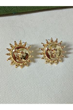 Gold Güneş Şekilli  Kadın Küpe