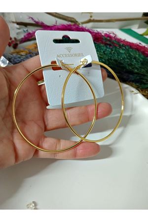 Gold 7cm Maxi boy Boy Halka Kadın Küpe