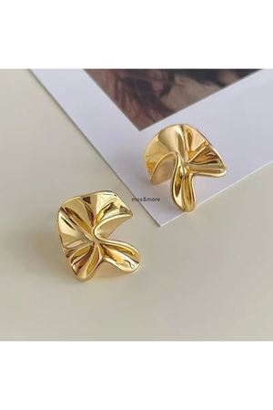 Gold Modern Tasarım Trend Kadın Küpe