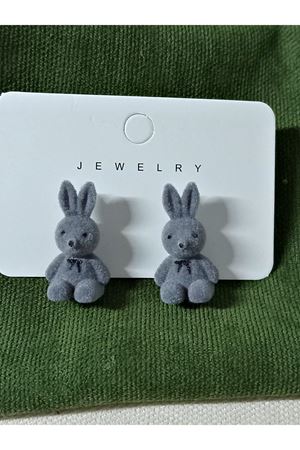 Trend, Gri Dokulu Eğlenceli Tavşan Günlük Küpe
